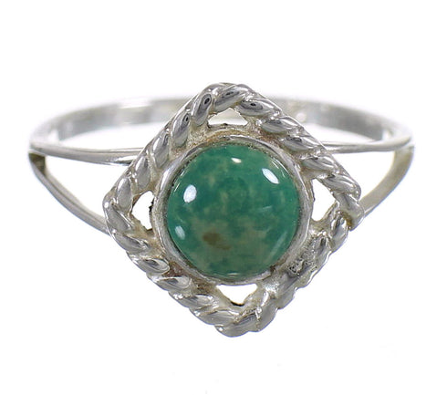 Turquoise Southwestern Sterling Silver Jewelry Ring Size 5-3/4 YX73852